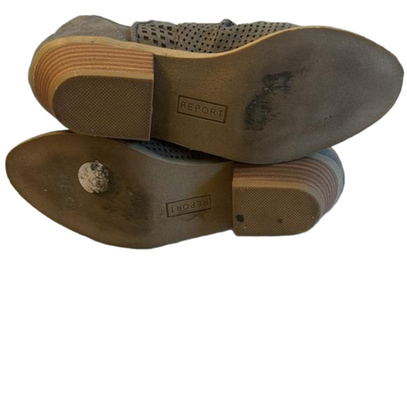 Report Diandra V Side Perforated Gray Suede Booties Size 6.5 - Picture 7 of 7